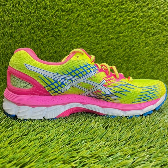 Near Mint Condition RARE ASICS GEL Nimbus 17 Size 8 Yellow Pink Blue 39 Medium - Picture 8 of 9